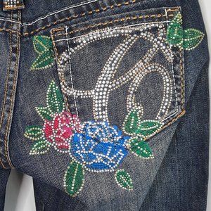 COOGI • 3/4 & 33 1/2 girls jeans Embroidered Denim sequins Back to School floral